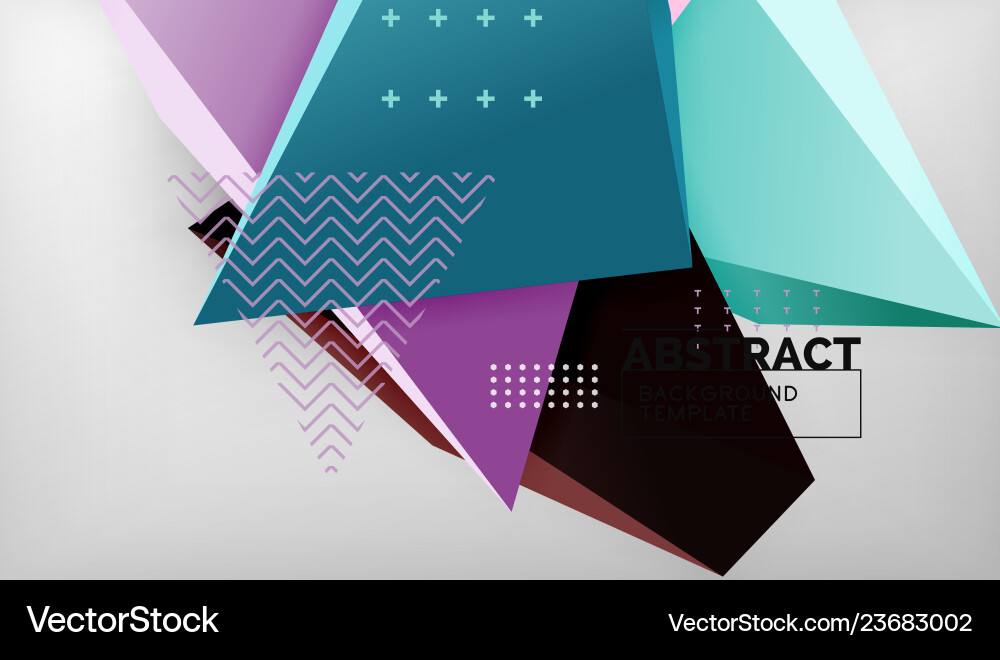 Abstract color triangles geometric background Vector Image