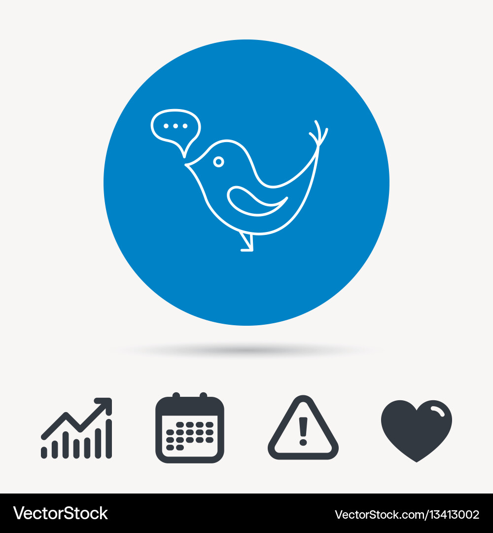 Bird with speech bubble icon short messages Bird with speech bubble icon short messages vector image