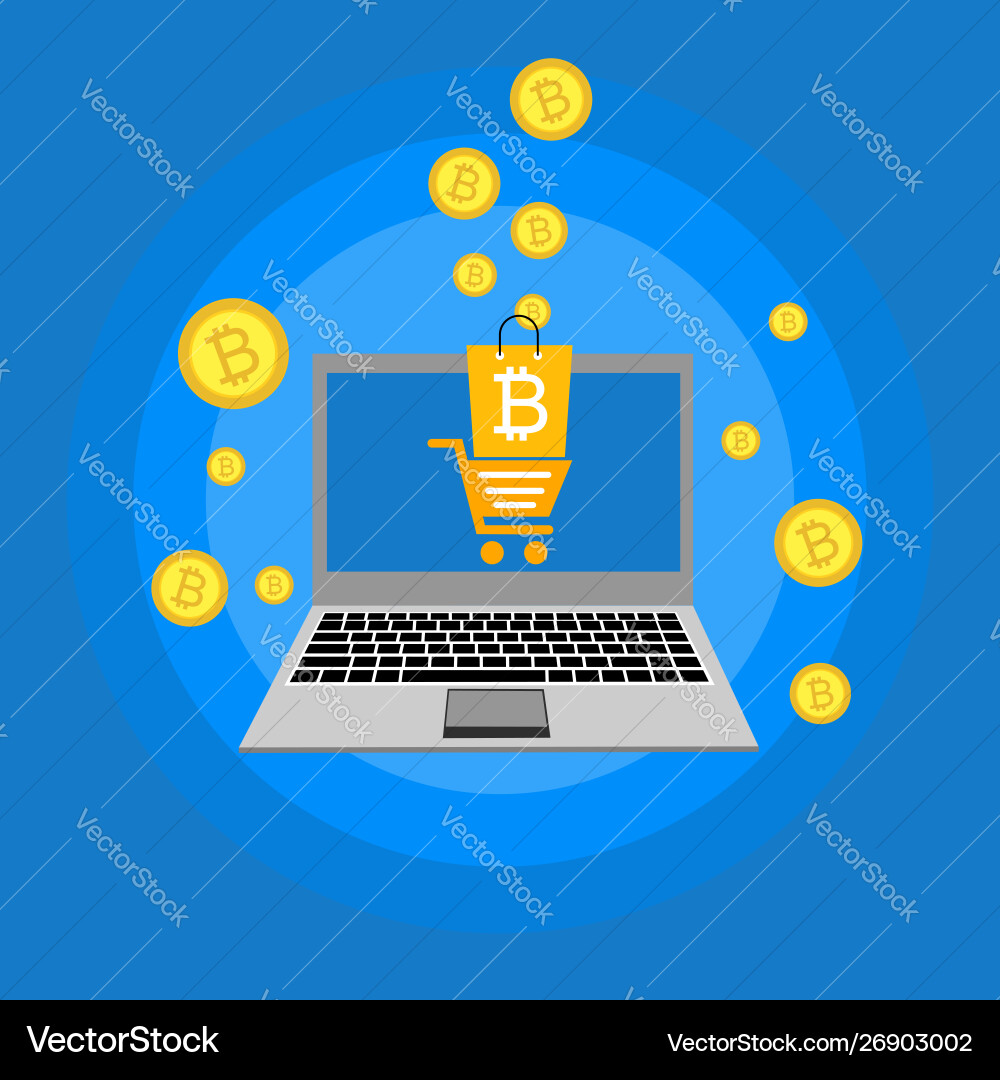 Blockchain scheme mining crypto currency server Vector Image
