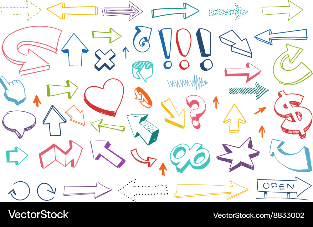Colorful Pointer Set - Arrows vector image