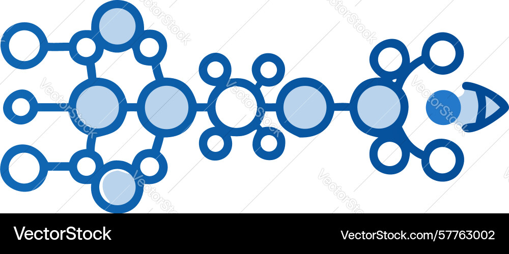 Data network rocket digital connectivity in space Vector Image