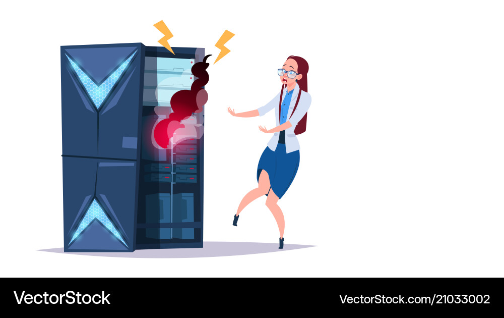 Data storage problem center with hosting servers Data storage problem center with hosting servers vector image