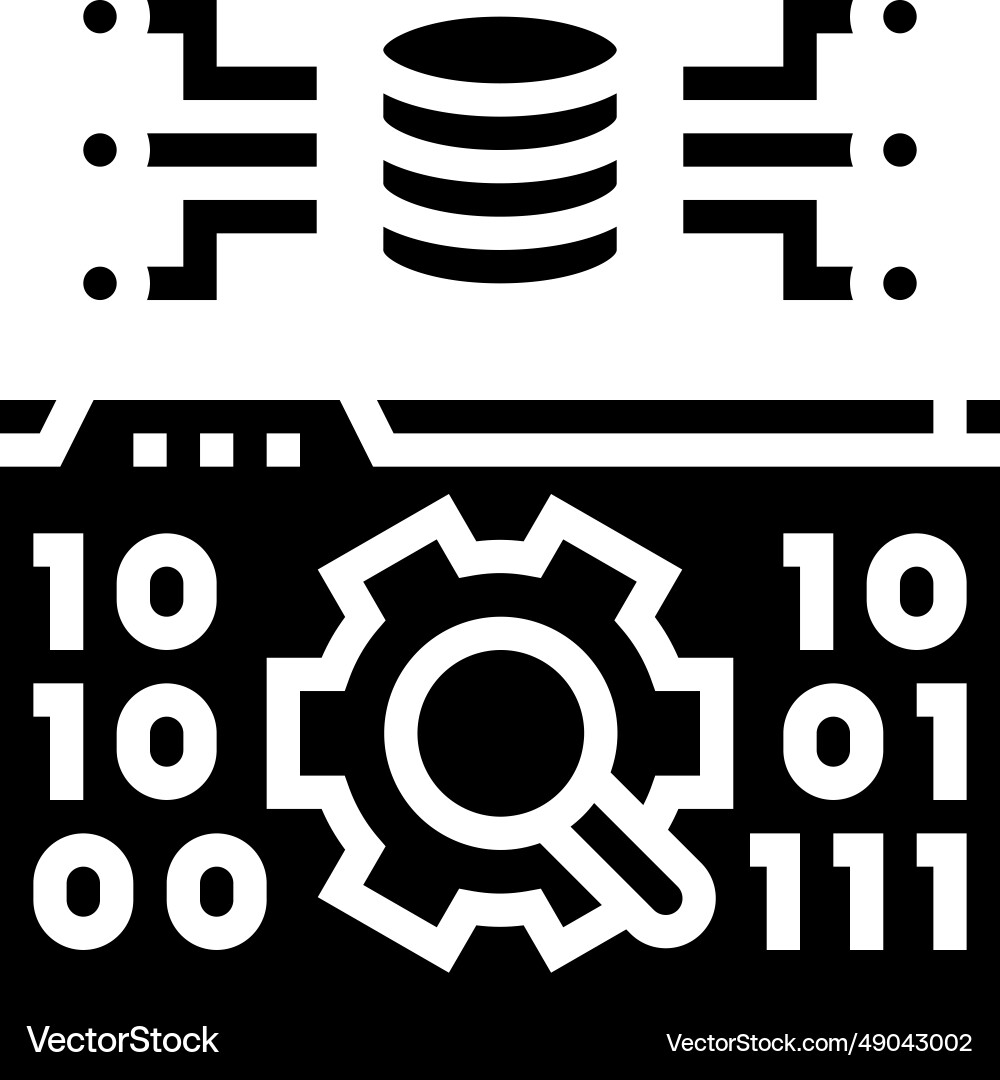 Data validation database glyph icon vector image