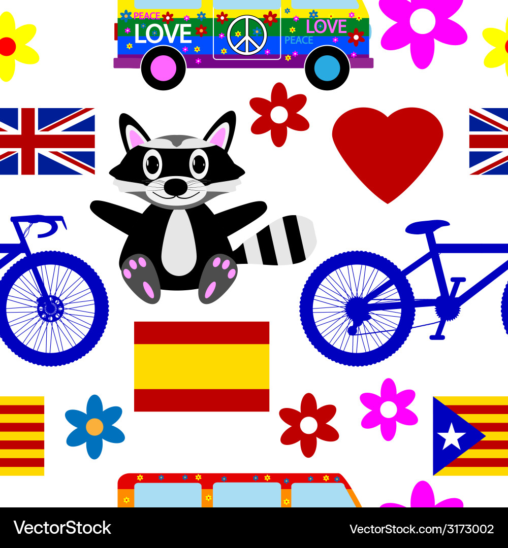 Different icons seamless pattern Vector Image