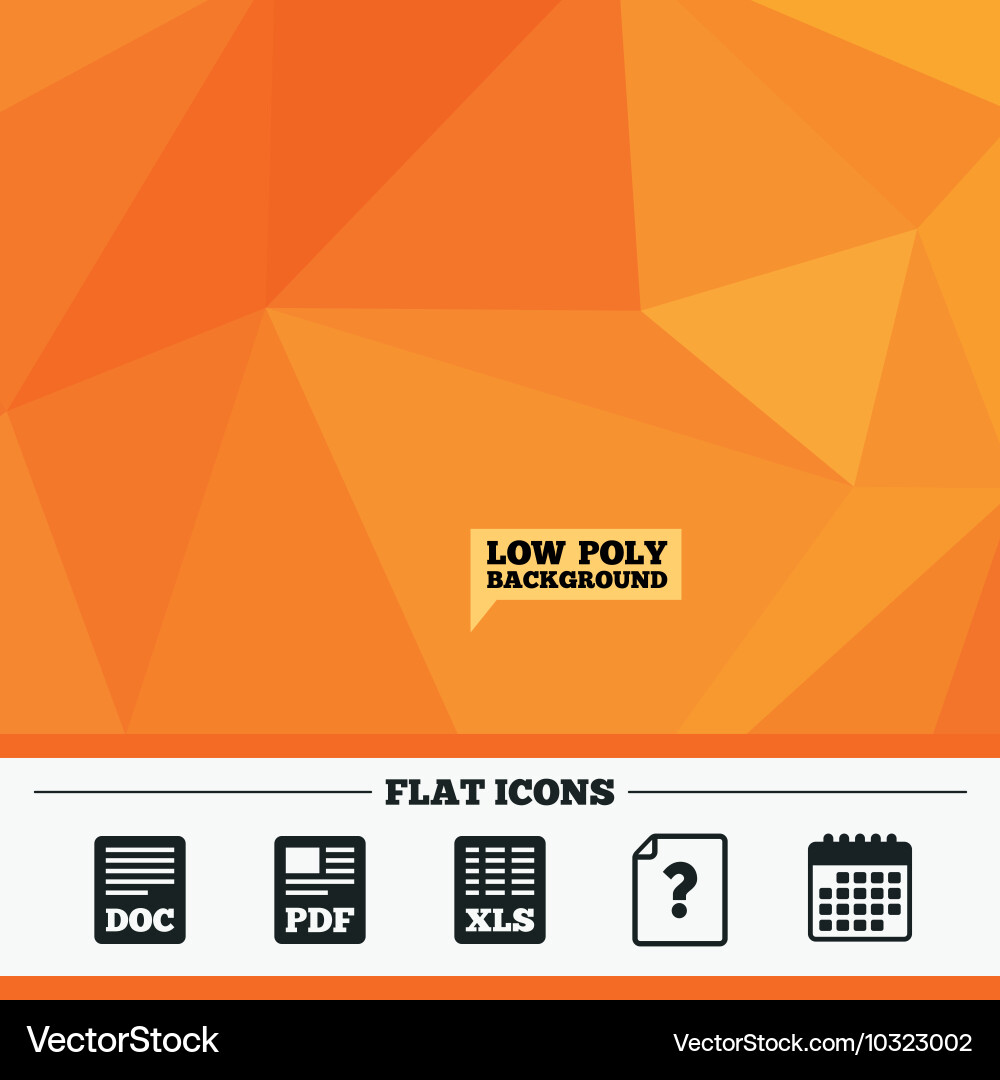 Document icons xls pdf file signs Vector Image