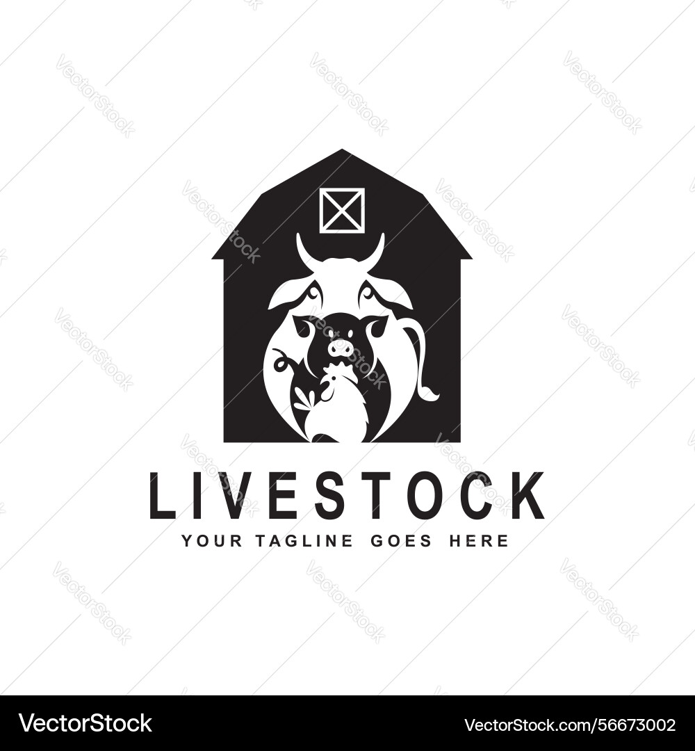Farm animals label Vector Image