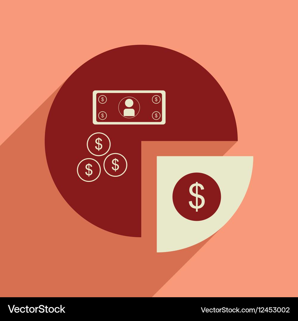 Flat web icon with long shadow financial chart vector image