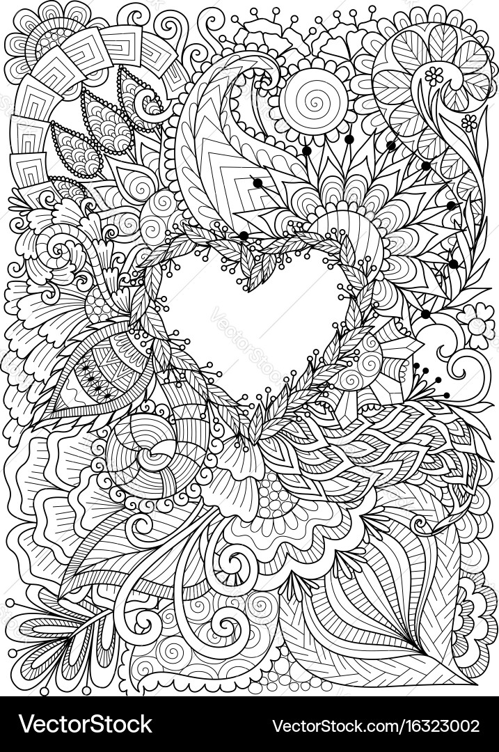 Floral Heart Ornament Vector Image
