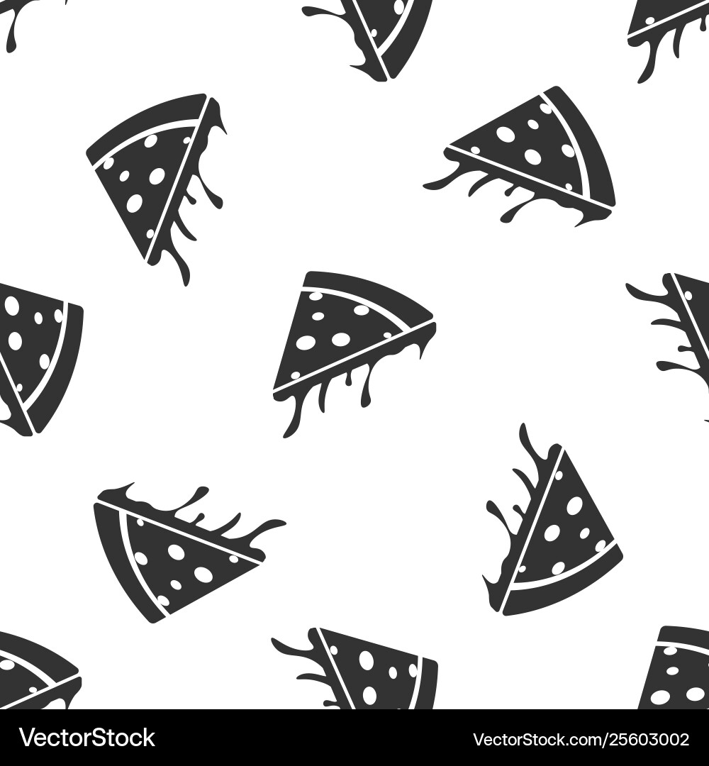 Grey slice pizza icon isolated seamless pattern Grey slice pizza icon isolated seamless pattern vector image