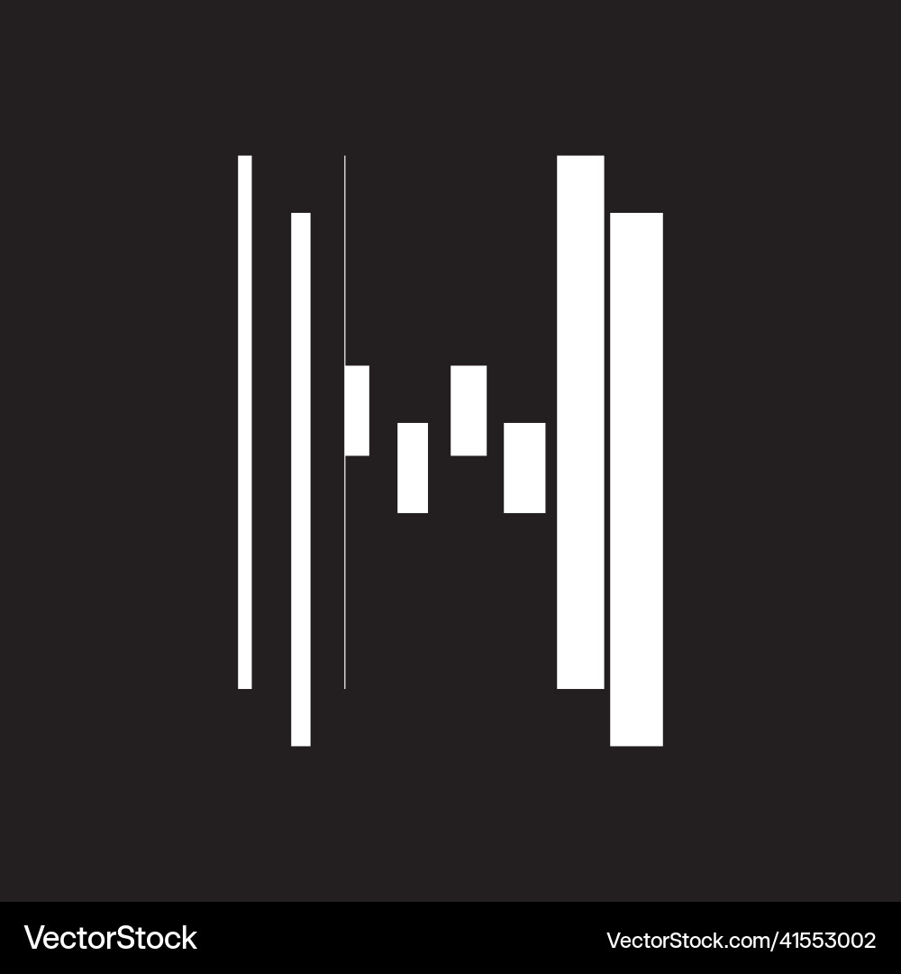 H abstract logo with slice effect design vector image