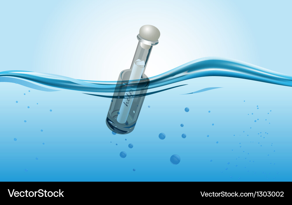 Message in the bottle vector image