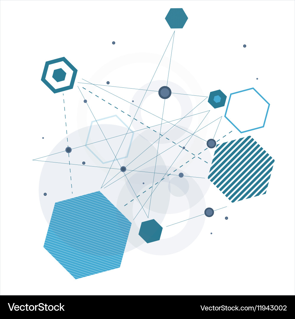 Modern Geometric Particle Structure Vector Image