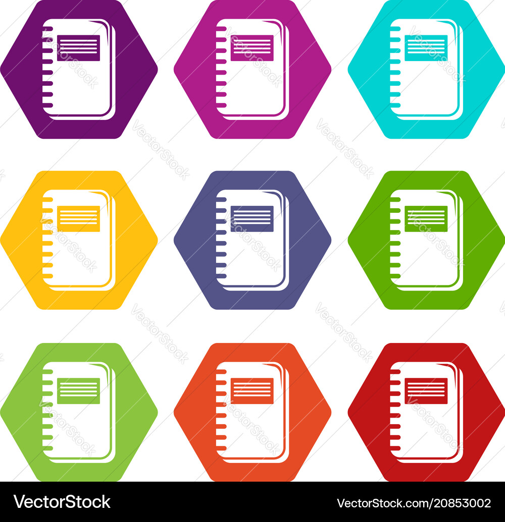 Notebook icons set 9 Notebook icons set 9 vector image