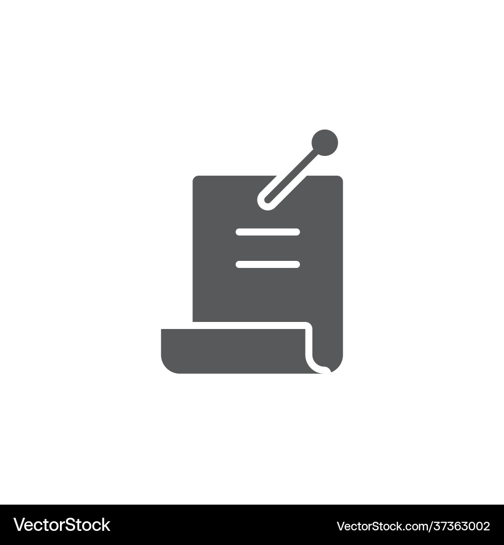 Notizpapier mit gepinntem Druckknopf-Symbol isoliert Notizpapier mit gepinntem Druckknopf-Symbol isoliert vektorbild