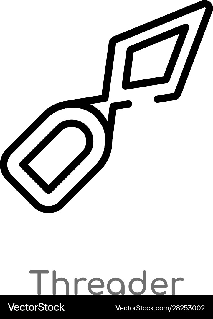 Outline threader icon isolated black simple line vector image