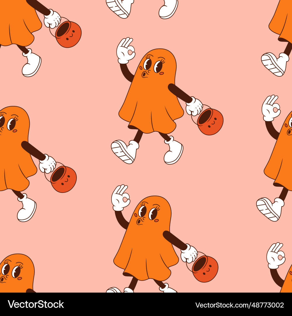 Seamless pattern with ghost Seamless pattern with ghost Vector Image