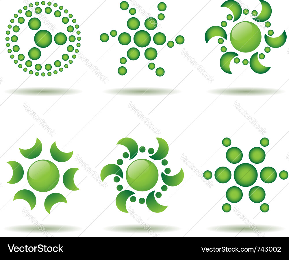 Set of green logo design elements Vector Image