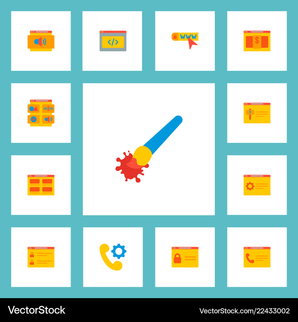 Set of wd icons flat style symbols with products Set of wd icons flat style symbols with products vector image