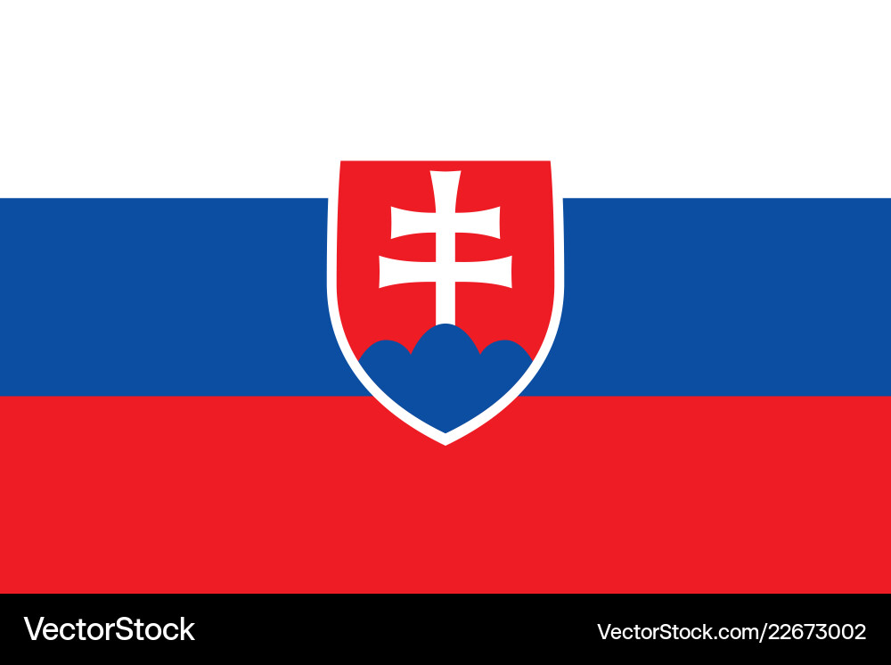 Simple flag with coat of arms Vector Image