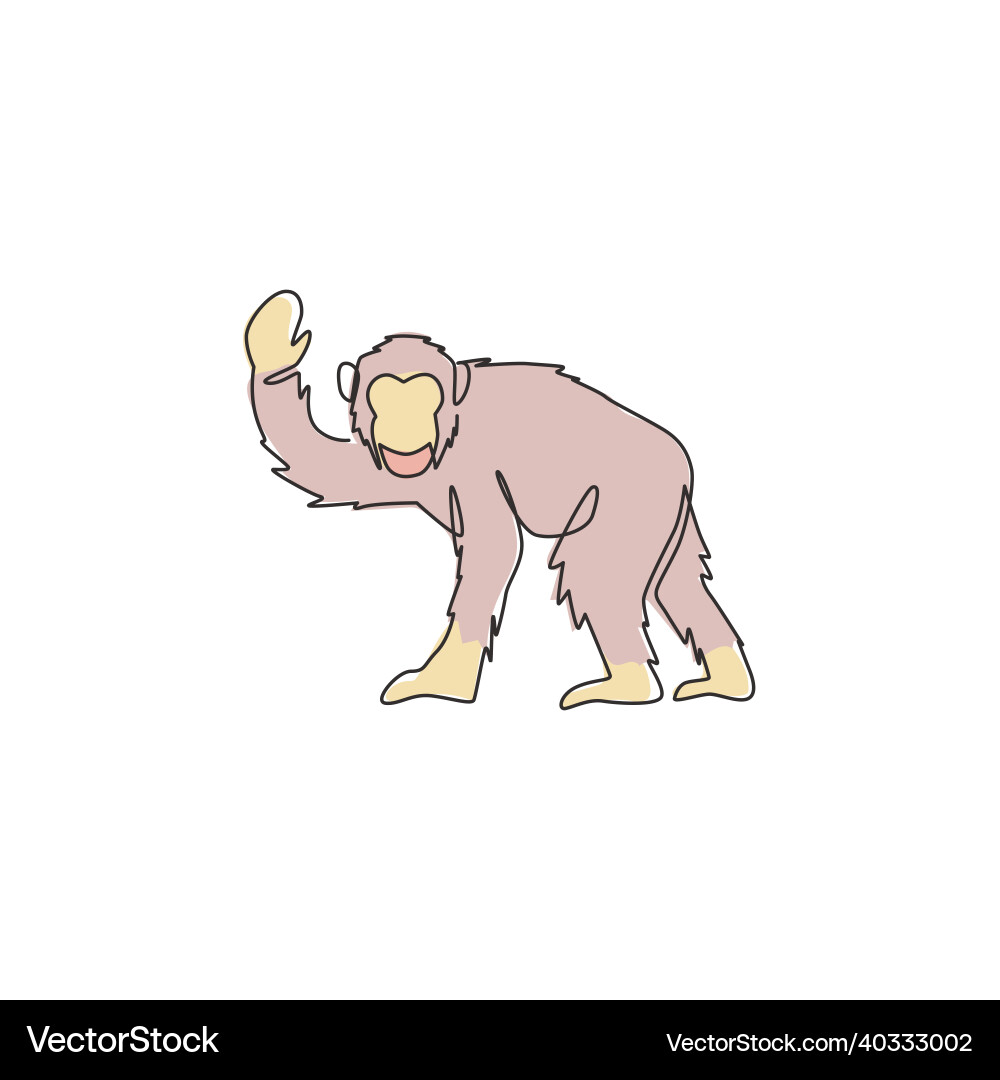 Single continuous line drawing of cute jumping Vector Image