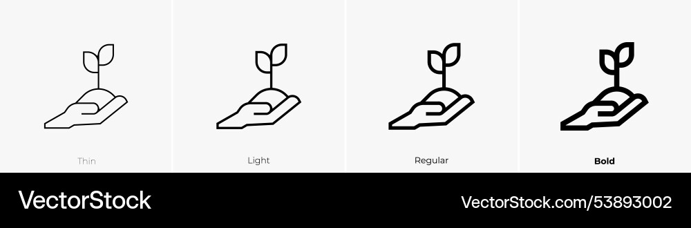 Sprout icon thin light regular and bold style Vector Image