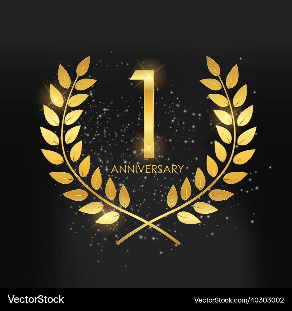 Template-Logo 1 Jahr Jubiläum auf schwarz Template-Logo 1 Jahr Jubiläum auf schwarz vektorbild