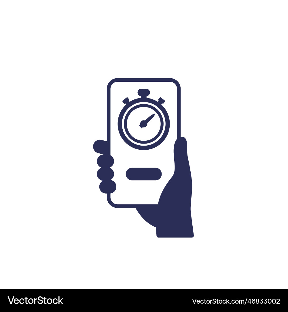 Timer countdown icon with smart phone in hand Vector Image