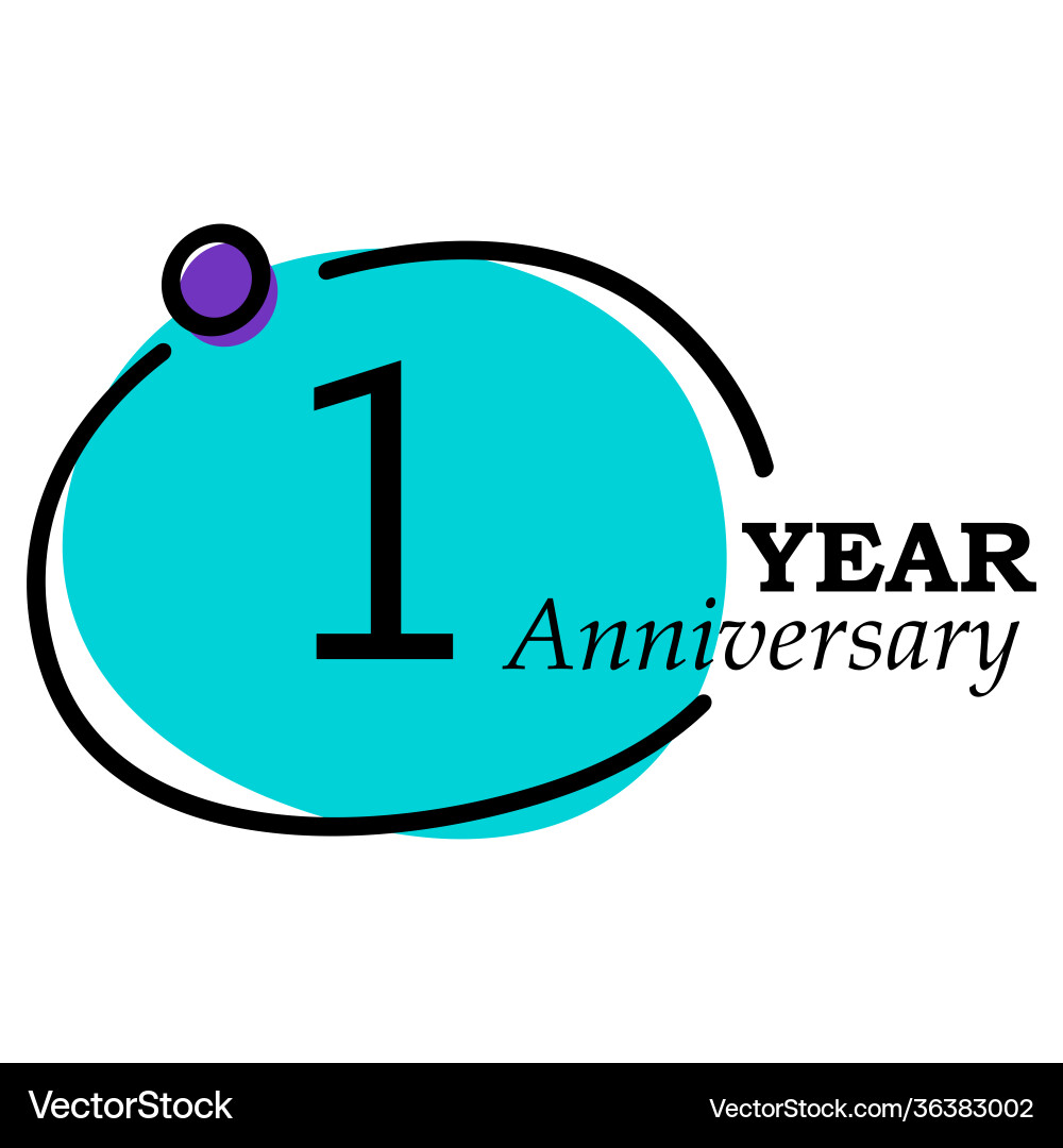 Year anniversary template design blue circle Year anniversary template design blue circle vector image