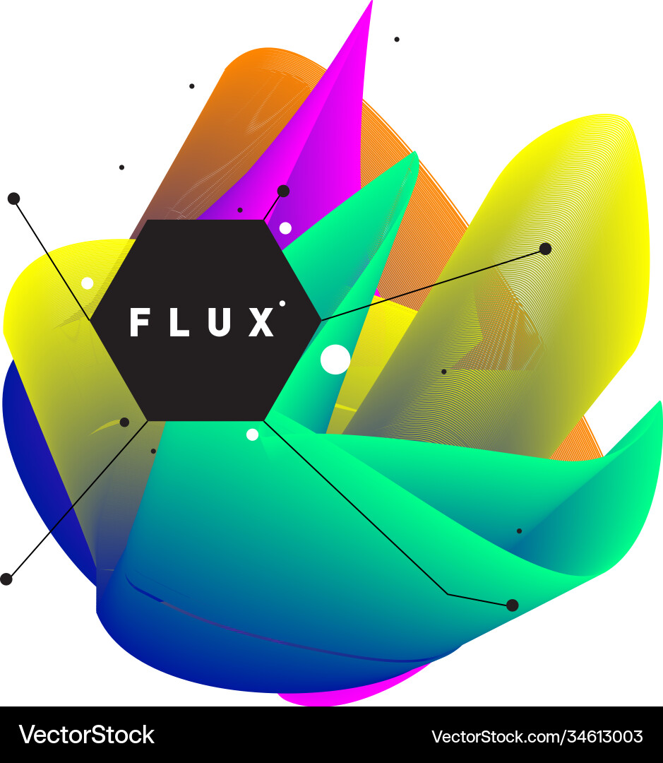 3d colorful wave background dynamic flux effect 3d colorful wave background dynamic flux effect Vector Image