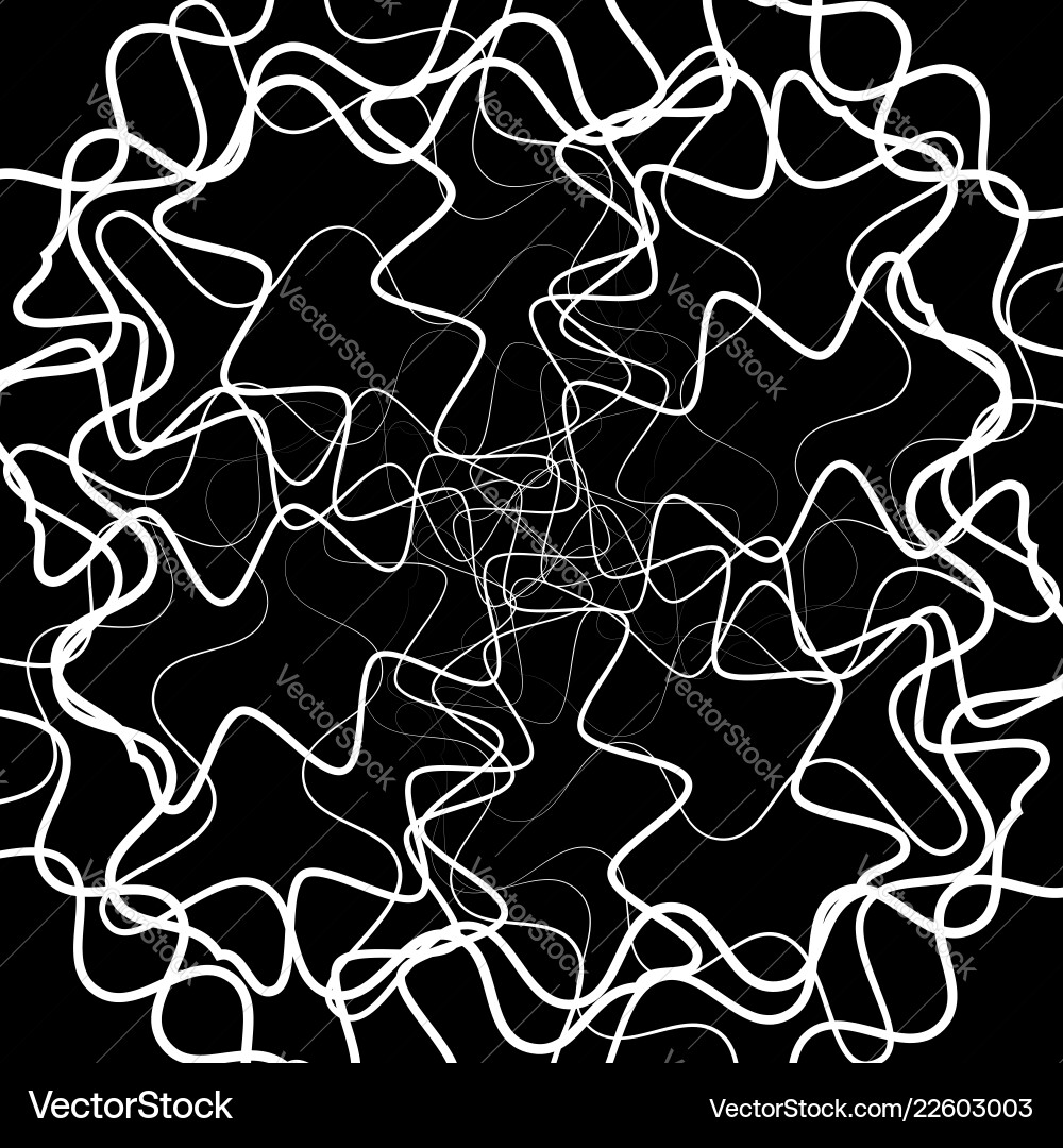 Abstract lines pattern with distortion black Vector Image