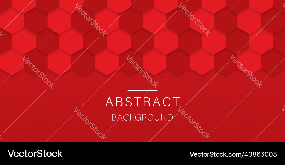 Abstract red hexagon background embossed modern Abstract red hexagon background embossed modern vector image
