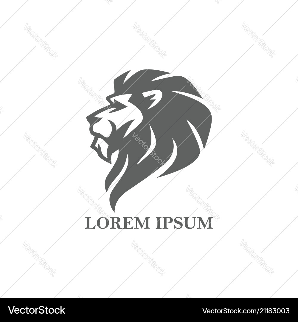 Angry lion head black and white logo design Angry lion head black and white logo design vector image