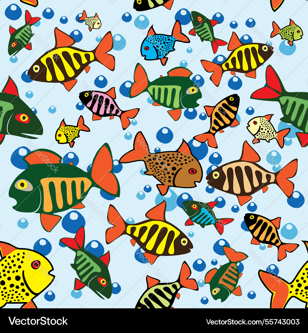 Beautiful fish pattern fishing summer Royalty Free Vector