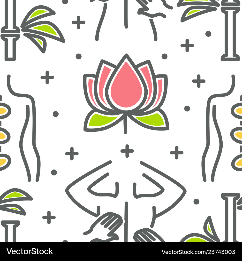 Beauty and spa seamless pattern lotus flower Beauty and spa seamless pattern lotus flower vector image