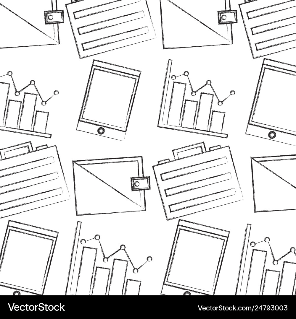 Business wallet suitcase statistics report pattern Business wallet suitcase statistics report pattern vector image