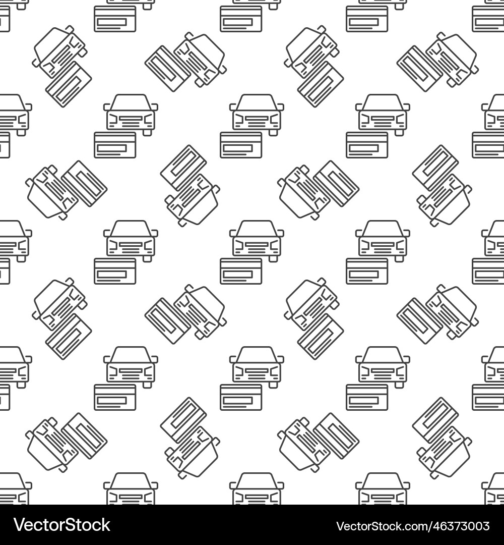 Carsharing payment outline minimal seamless Carsharing payment outline minimal seamless vector image