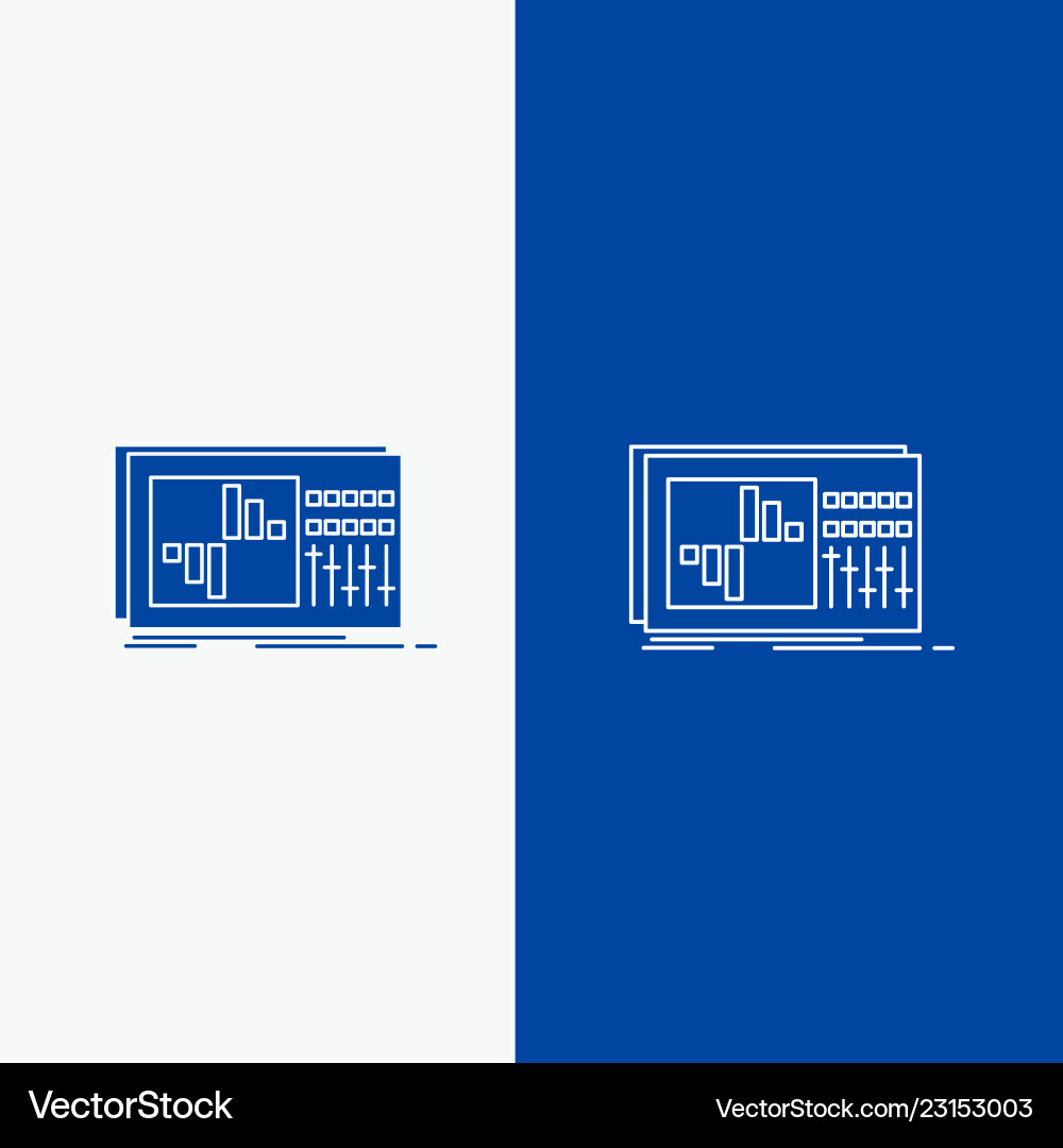 Control equalizer equalization sound studio line Control equalizer equalization sound studio line vector image