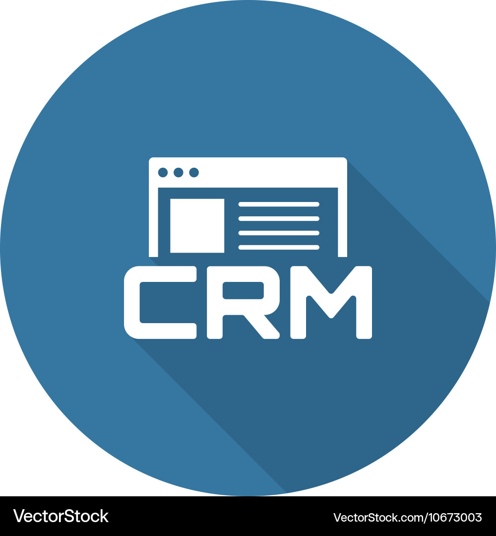 CRM System Icon - Flat Style Vector Image