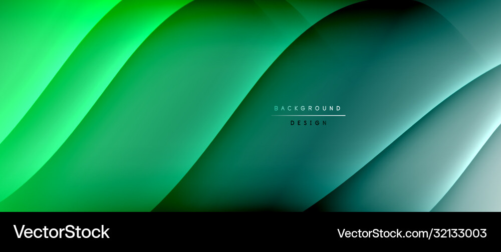 Fluid gradient waves with shadow lines and glowing Vector Image