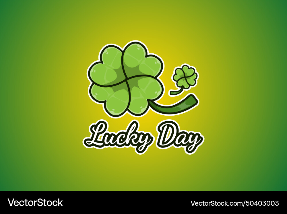 Four leaf clover logo cartoon Royalty Free Vector Image