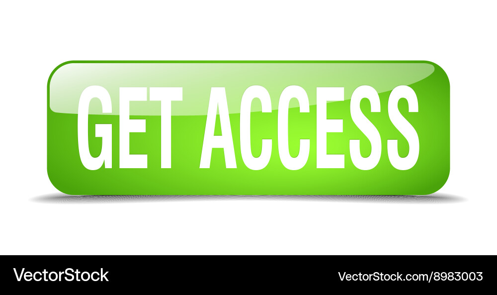 Get access green square 3d realistic isolated web vector image