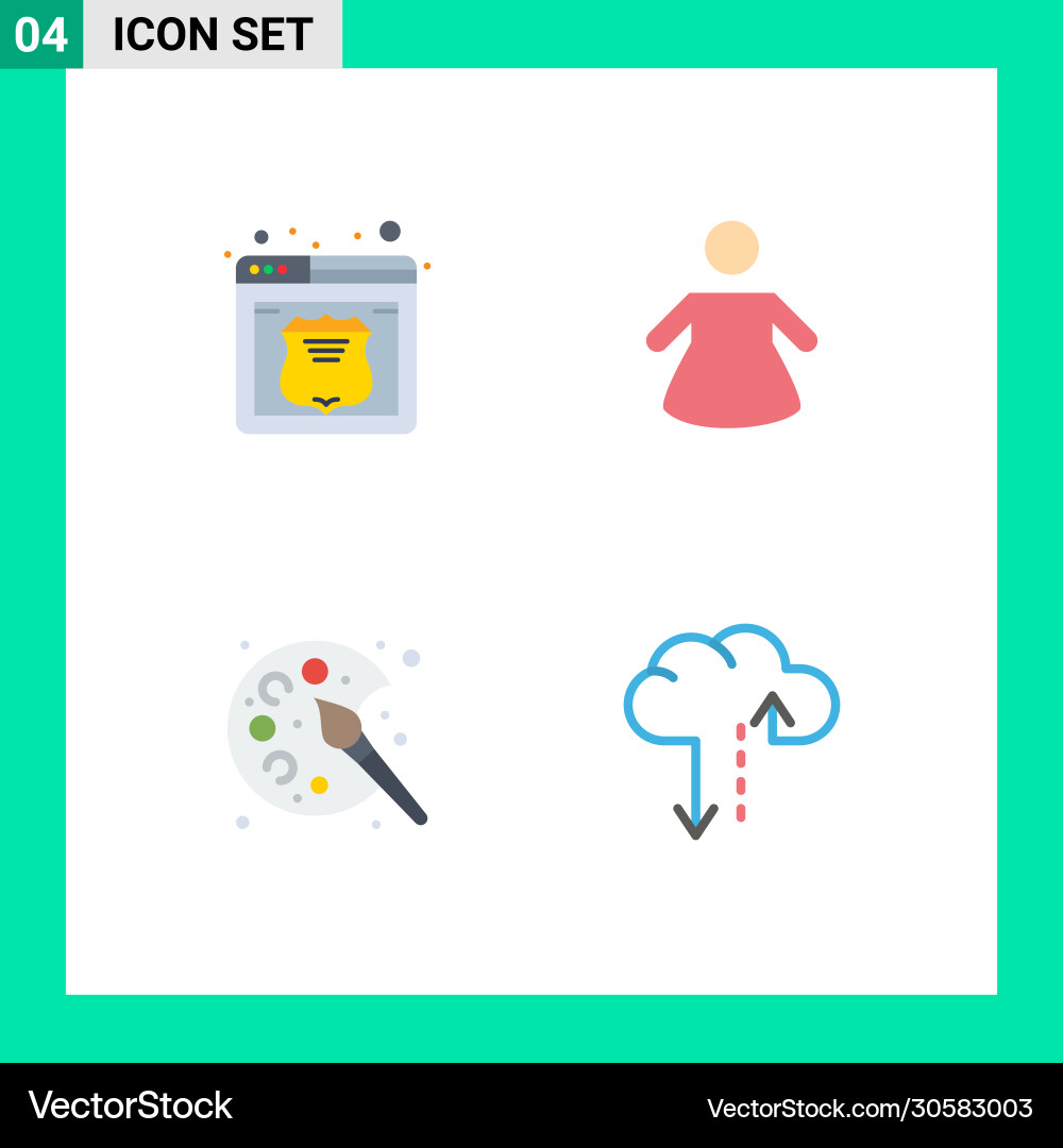 Group 4 modern flat icons set for hosting Vector Image