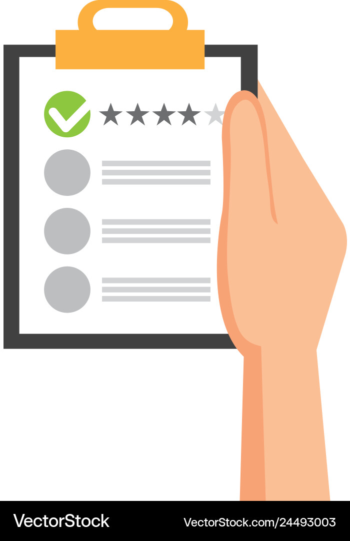 Hands with clipboard checklist Hands with clipboard checklist vector image