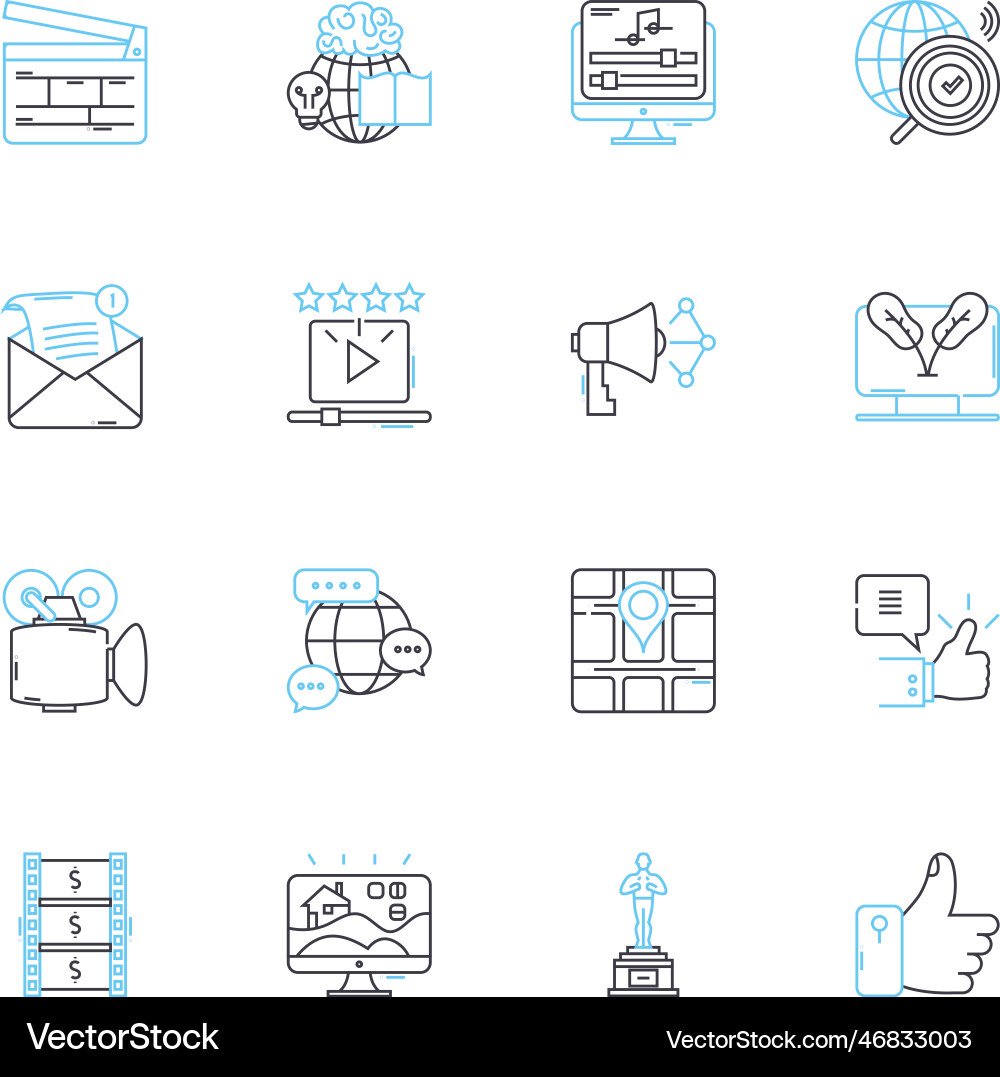 Latest technology linear icons set artificial Vector Image