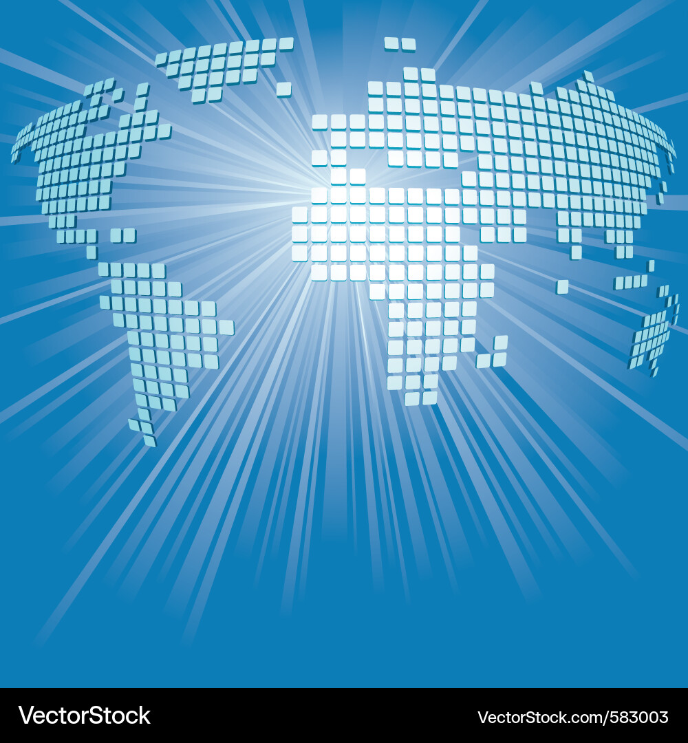 Light Ray World Map Vector Image