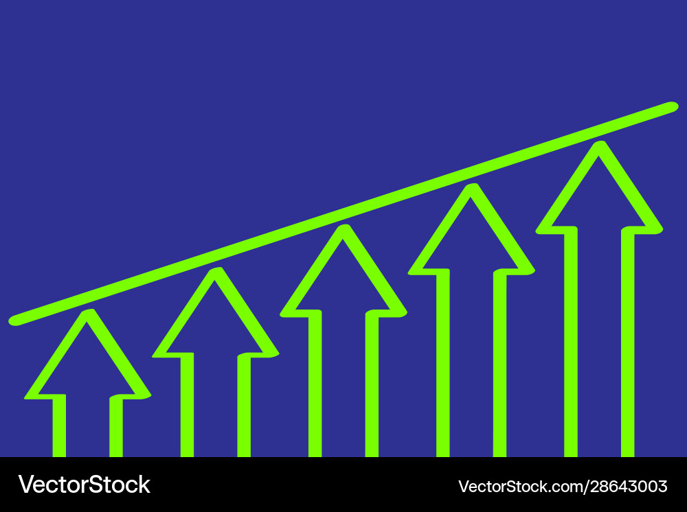 Linear arrow icon on blue art line graph Linear arrow icon on blue art line graph vector image