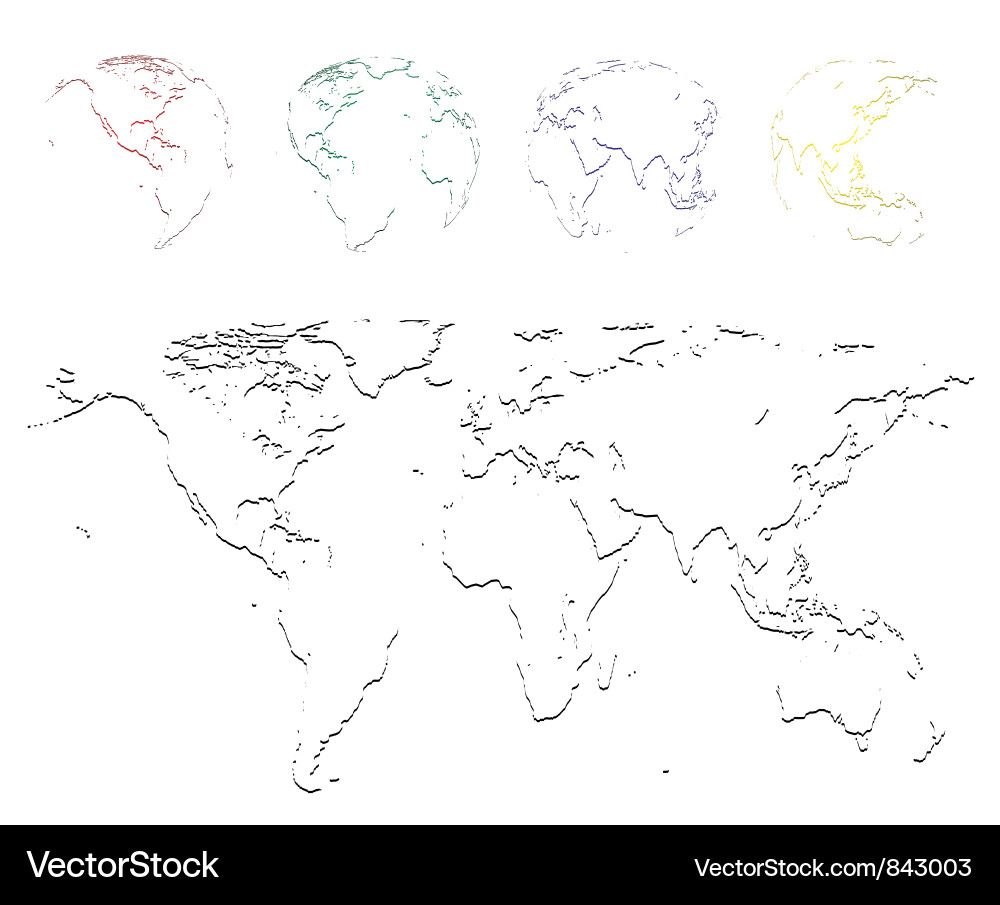 Minimalist World Map Vector Image