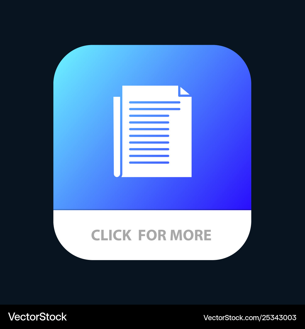 Mobile App Note Document Icon vector image