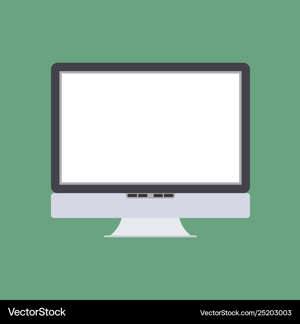 Monitor screen front view display icon above Monitor screen front view display icon above vector image