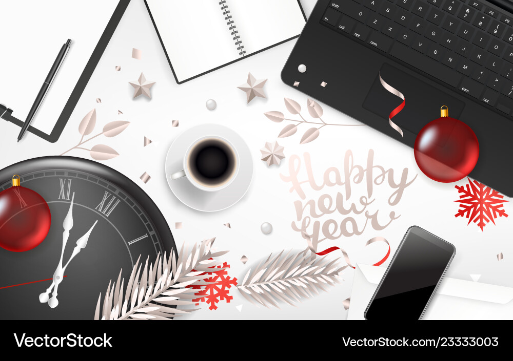 Office objects with christmas accessory different Office objects with christmas accessory different vector image